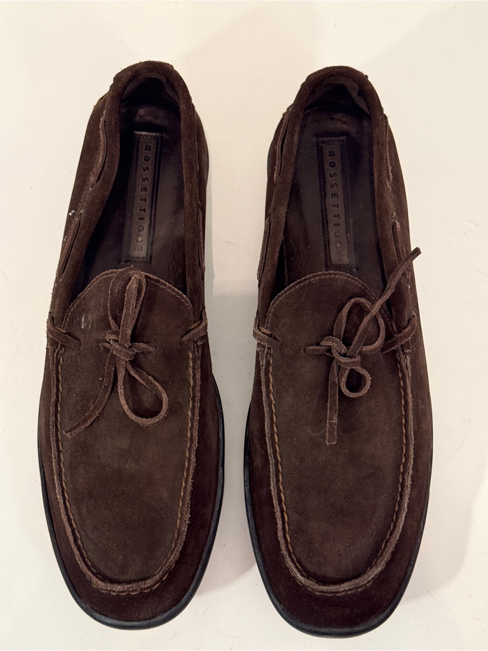 Fratelli Rossetti ONE Men’s US 13 Brown Suede Boat Loafers Italy Size 12